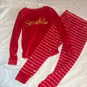 wonder nation Red Pajama Set with Gold 'Sparkle' Graphic